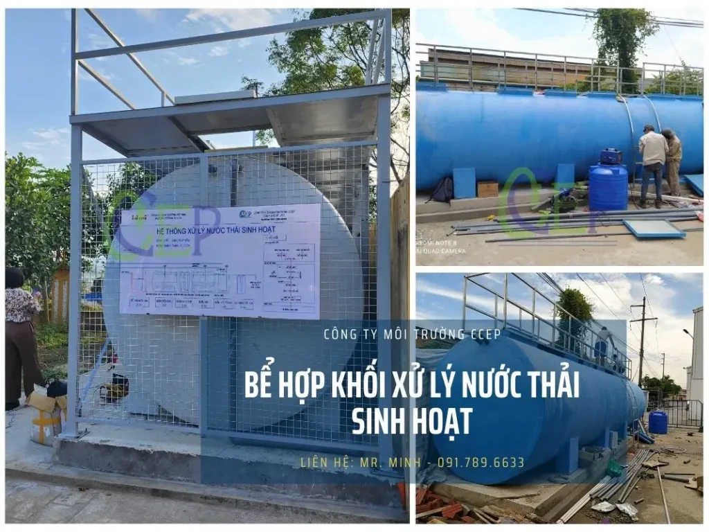 Hệ thống bể hợp khối xử lý nước thải sinh hoạt chi phí thấp, vận hành an toàn, áp dụng trong các nhà máy xí nghiệp
