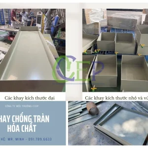 Khay chống tràn hóa chất bằng nhựa PP giá rẻ Khay chống tràn hóa chất bằng nhựa PP bền đẹp chất lượng cao giá thành rẻ